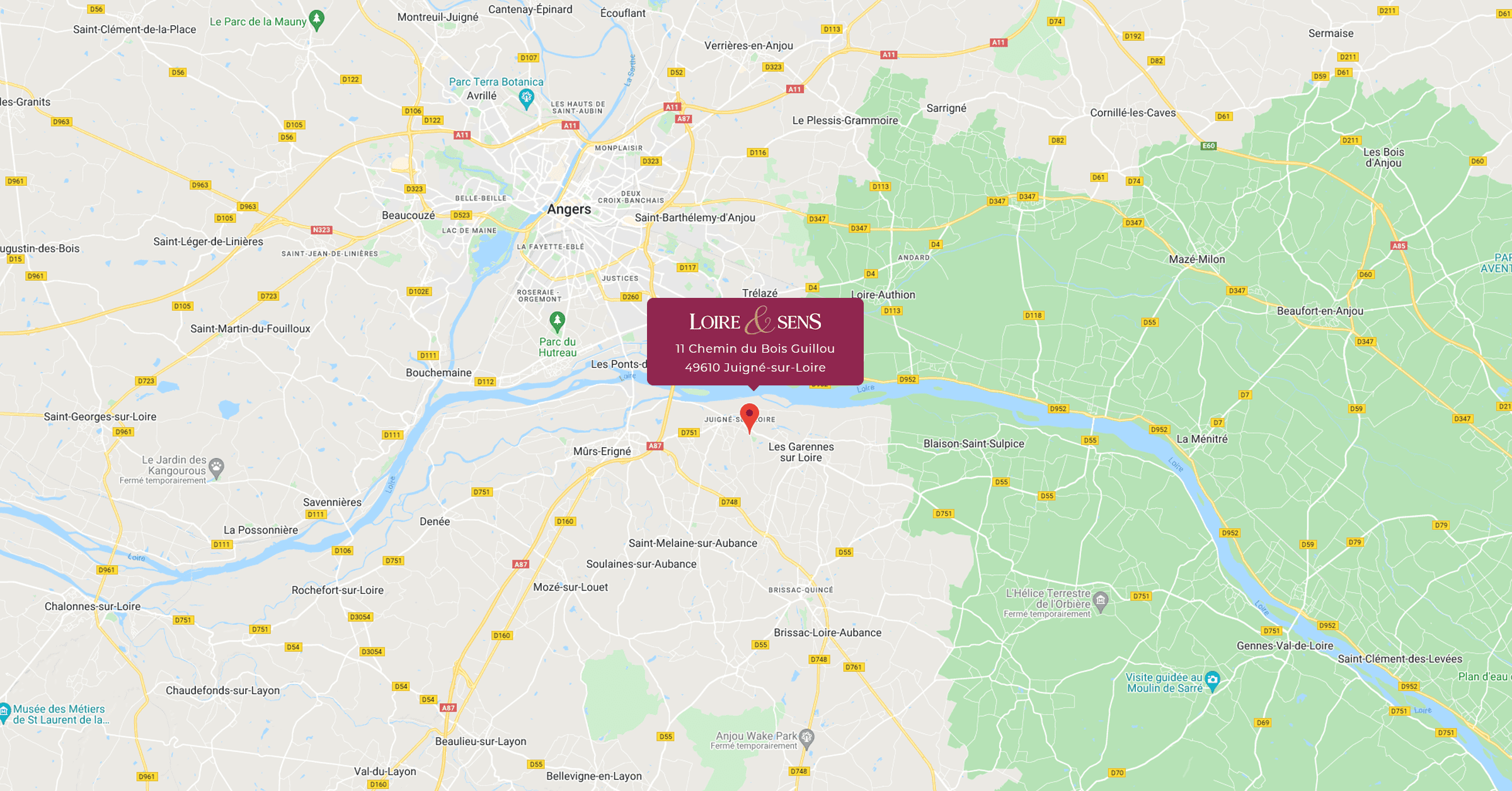 Hôtel autour Angers à Juigné-sur-Loire - Carte - Loire et Sens