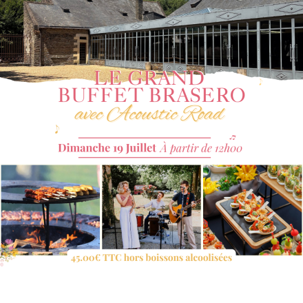 Buffet brasero en plein air avec concert live Acoustic Road à Loire&amp;Sens - 15 minutes d'Angers